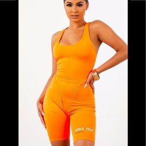 Sorella Girls Tour Logo Neon Orange Unitard
